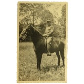Portrait d'un Gebirgsjäger allemand à cheval.